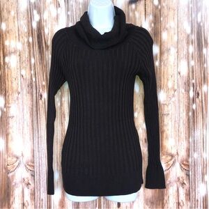 Twentyone Brown Ribbed Cowl Neck Pullover Sweater
